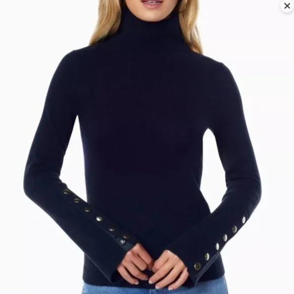 Ramy Brook Black Kathy Merino Wool Cashmere Sweater Size Extra Small - Picture 3 of 5